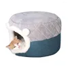 Katzenbetten für Hunde und Welpen im Winter mit Kissen für Kätzchen, halbgeschlossene Zwingerhöhle, Bettzubehör, klein