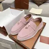 Designer skor loro p klänningskor män kvinnor mocka loafers sko läder singel sko platt tränare spänne casual skor paljett utomhus löpare sneaker