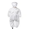 Bébé baptême barboteuse pour garçons avec chapeau enfant en bas âge tache combinaison formel enfants filles anniversaire baptême vêtements