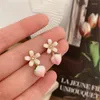Dungle Küpeler Zarif Sevimli Mor Çiçek Strewberry Drop Küpe Kadınlar için Kore Meyve Pubsel Partisi Mücevher Hediyeleri