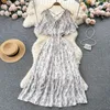 Casual Dresses Printed Bandage Streetwear Sexy Romantic Elegant French Vintage Women Party Female V Neck A Line Beach Style Y2K Dress