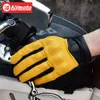 Cycling Gloves Motorcycle Leather Gloves Vintage Men Women Breathable Motorbike Racing Gloves Touchscreen Motocross Cycling Glove Perforated 230620