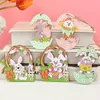 Nouveau 2 pièces pendentifs en bois de Pâques mignon lapin oeuf suspendus ornements printemps décoration de Pâques pour la maison enfants cadeau artisanat fête fournitures