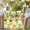 Ny 25/50st Jungle Animal Candy Cookie Bags Kids Wild One Safari Theme Dinosaur Birthday Party Gift Packaging väska