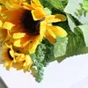 Dried Flowers High Quality Sunflower Artificial Beautiful Silk Bouquet Home Garden Party Wedding Fake Flower Living Room Decoration