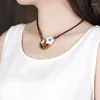 Pendant Necklaces Sea Shell Flowers Vintage Choker Necklace Women Ethnic Collar Nature Stones Jewelry