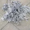 Decorative Flowers Silver Series Leaves Material Wedding Stage Party Artificial Flower Row Home Decor Christmas Theme Floral Arrangement