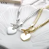 Anhänger Halsketten Edelstahl Herz OT Toggle Liebe Wasserdichte Halskette Kubanische Dicke Kette Für Frauen Mädchen Hochzeit Schmuck Großhandel