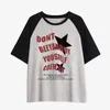 Mannen T-Shirts Amerikaanse persoonlijkheid raglan schouders oversized T-shirt Mode Harajuku streetwear vrouwen Brief Afdrukken verse Korte mouw top 230620