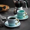 Kubki Luksusowe 150 ml filiżanki zestawu do herbaty Ceramiczne filiżanki kreatywne kawa z tacą taza para cafe kawiarnia akcesoria