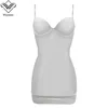 Seksowne spaghetti panie poślizgnięte wbudowane w sukienkę Shapewear Patchwork Club Wear BodyCon Sukienki