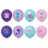 New Mermaid Latex Balloons Confetti Air Helium Globos Disposable Tableware for 1st Kids Girl Mermaid Theme Birthday Party Decoration