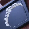 Tiaras de lujo Cubic Zirconia Sparking Wedding Crown Tiaras Marquesa-Cut Zircon CZ Prom Crown Coronet Crystal Hair Jewelry 230620