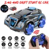 2.4G High Speed Drifting Stunt Car 4WD Remote Control Car Flipping Stunts with Light Sound RC Car Toy for Kids Gift