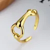 Bagues de cluster Amaiyllis S925 Sterling Silver Light Luxury Hollow Open Ring Mode Individuelle Interlocking Index Finger Jewelry