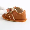 Första vandrare 4Colors Summer Born Sandals Baby Boys Soft Leather Shoes Bebe Boys Prewalker Soft Sole äkta läderstrand Sandaler 230620