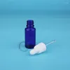 Botellas de almacenamiento de alta calidad 15 ml 10 unids/lote aceite esencial de vidrio azul con botella cuentagotas pequeño frasco vacío Refillbale Vial envase cosmético