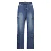 Vrouwen Jeans 2023 Herfst Streetwear Baggy Sjerpen Vrouwen Plus Size Zakken Wijde Pijpen Cargo Broek Lage Taille Y2K 90s rechte Denim Broek