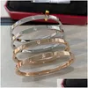 Bangle Gold Hoops Charms smyckesdesigners Valentines Day Gift 18K Platerat armband med bild Inside Charm Making Kit för Girls Dr Dhed9