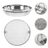 Dinnerware Sets Stainless Steel Filter Pan Containers Snack Serving Dish Grilled Plate Rack Frying Tray Air Fryer Basket Oven Storage