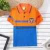 Koszule dla dzieci Wysokiej jakości dzieci koszule polo chłopcy Top hurtowe dzieci T-shirt Patchwork Polo Child Boys Średni i duże koszule dziewcząt 230620