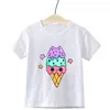 T-shirts enfants mignon glace me rendre heureux imprimé t-shirts garçons Grils été enfant en bas âge enfants crème glacée drôle cadeau 230620