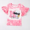T koszule girlymax powrót do szkoły dziewczyny krótkie rękawy Top Różowy ołówek butikowy mleko jedwabny bielone ubranie dla dzieci 230620
