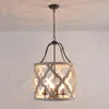 Chandeliers Retro White Kitchen Chandelier Light Fixtures Bedroom Wooden Lighting For Living Room Vintage Black Metal Nordic Lamp