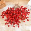 Neue 5/10 Stücke Weihnachten Rote Beeren Zweige Kirsche Staubblatt Weihnachtsdekorationen Für Zuhause Baum DIY Kranz Garland Hochzeit Künstliche Blume