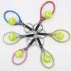 Sleutelhangers Fashion Mix Color Metal Tennis Racket Hanger Sleutelhangers Sport Style Charm Rings Gift Y15790