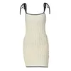 Bandage Cut Out Slim Mini Dress Bodycon White Dress Stunning Stacked Streetwear Turtleneck Black Dress