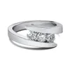 Anel solitário Szjinao luxo 3 pedras anel para mulheres prata esterlina 925 anéis de noivado jóias femininas com certificado tendência JM 230620