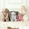 Altre forniture per feste festive 30 cm Coniglio di Pasqua Giocattolo Morbido Coniglio di peluche Bambola Orecchie lunghe Conigli ripieni Comfort Bambini Slee Dolls Divano B Dhcq5