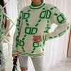 Damessweaters Designe lange mouw roze trui gebreid groen Y2K O-hals losse oversized pullover casual jassen