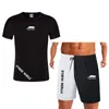 Męskie dresy 2 szt./Zestawy męskiej odzieży sportowej T-shirt z krótkim rękawem Kombinezon Athletic zużycie Kompresyjne GYM Elastic Tracksuit Ropa Deportiva Running Set 230620