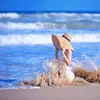 Chapeaux de plein air été pliable grand chapeau de paille à bord femmes chapeau de plage à large bord simple voyage chapeau de soleil crème solaire UV Panama chapeau de soleil UPF 50 230621