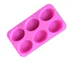Pişirme Kalıpları 6-Oval Yumurta Silikon El Yapımı Sabun Kalıp Silikon DIY Kalıp Gıda Sınıfı 155