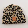 Familjsmatchande kläder Cowprint Kids Adult Mommy and Me Beanies Knit Hat Double Layer Hem Wool Cap Hat Cheetah Print Beanies 230621