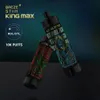 King Max Puff 10000 engångsvape Pen E Cigarettinladdningsbar 850mAh Batteriets luftflödesstyrning Mesh Spole 20 ml 10K Big Vapor Kit
