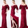 Glamoureuze zeemeermin galajurken off-shoulder lovertjes zijsplit plooien rugloze rits Hofjurk op maat gemaakte grote maten feestjurk vestido de noite