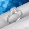 Cluster Rings Classic Moissanite Ring for Women 1 6.5mm Blue Green Pink Red Yellow Gem 2023 Trend S925 Silver Inlay Jewelry