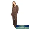 Nouveau printemps imprimé pyjamas longs européens et américains mode décontracté lâche adapté à un usage quotidien pyjamas pour dames à imprimé léopard