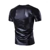 Herren-T-Shirts 2023 Herren-T-Shirt Sommer Slim Trend Kurzarm Trendy Herren Glänzendes Nachtclub-Unterhemd