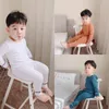 Ensembles de vêtements 2023 infantile enfants bébé filles garçons vêtements de nuit pull à manches longues haut t-shirt pantalon 2 pièces tenues de couleur bonbon 1-7Y