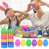 New 12/24Pcs Fillable Easter Plastic Egg Creative Easter Gift Box Kids Toy Decoration for Home Wedding Birthday Party DIY Crafts