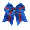 Rabo de andorinha Suportes para rabo de cavalo Softball Team Baseball Cheer Bows Kids Rugby Bow Cheerleading Girl Band Acessórios 8 Polegadas CZYQ6299