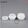 Promotion 50pcs/lot 5g Plastic Facial Cream Jar Empty Women Cosmetic 5ml Mini White Lid Pot 1/6OZ Small Eyeshadow Refillable Pothigh qt Hohp