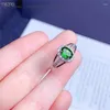 Bagues en grappe 925 argent incrusté Diopside naturel bague pour femme bijoux de luxe légers personnalisables