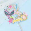 Ny 1-9 Glitter sjöjungfru Tail Cake Topper Girls Mermaid Party levererar barn 1: a födelsedagsfest baby shower dekoration under havet