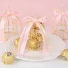 New 1/5Pcs Mini Metal Gold Tinplate Bird Cage Candy Boxes Wedding Favors Gift Box for Guests Birthday Party Decoration Baby Shower